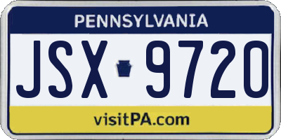 PA license plate JSX9720