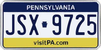 PA license plate JSX9725