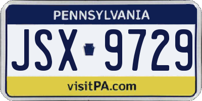 PA license plate JSX9729