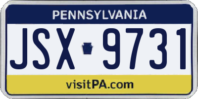 PA license plate JSX9731