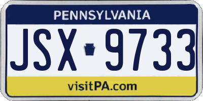 PA license plate JSX9733