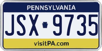 PA license plate JSX9735