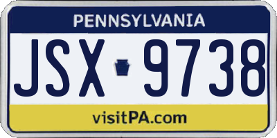 PA license plate JSX9738