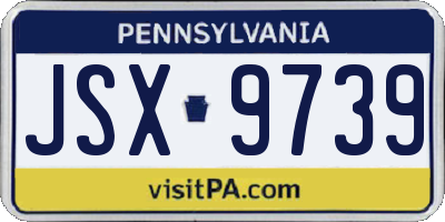 PA license plate JSX9739