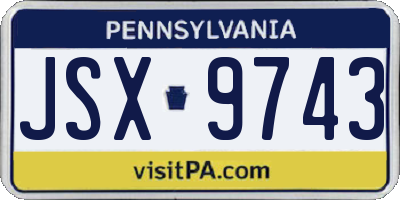 PA license plate JSX9743