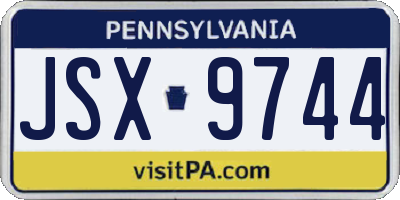PA license plate JSX9744