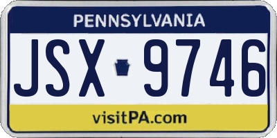 PA license plate JSX9746