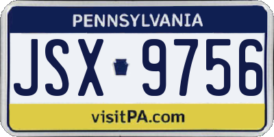 PA license plate JSX9756