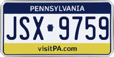 PA license plate JSX9759