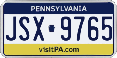 PA license plate JSX9765