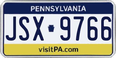 PA license plate JSX9766