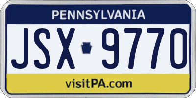 PA license plate JSX9770