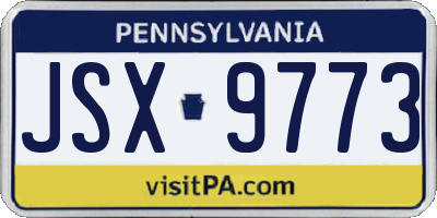 PA license plate JSX9773