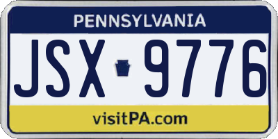 PA license plate JSX9776