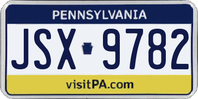 PA license plate JSX9782