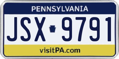PA license plate JSX9791