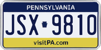 PA license plate JSX9810