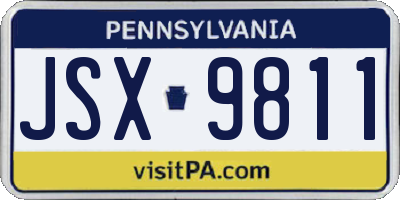PA license plate JSX9811