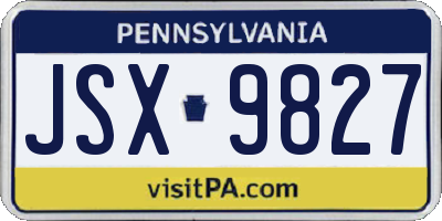 PA license plate JSX9827