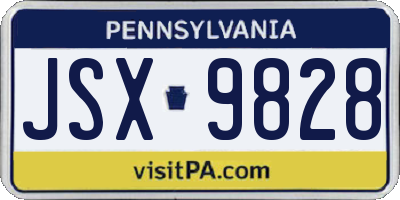 PA license plate JSX9828