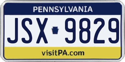 PA license plate JSX9829