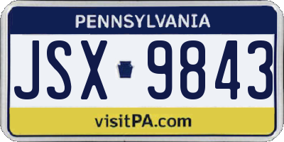 PA license plate JSX9843