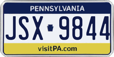 PA license plate JSX9844