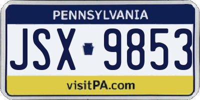 PA license plate JSX9853