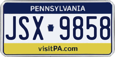 PA license plate JSX9858