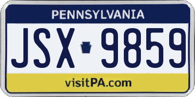 PA license plate JSX9859