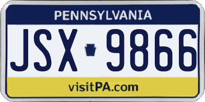 PA license plate JSX9866