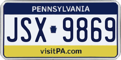 PA license plate JSX9869