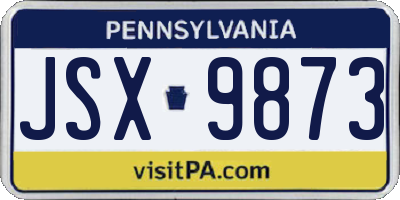 PA license plate JSX9873