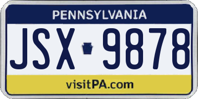 PA license plate JSX9878