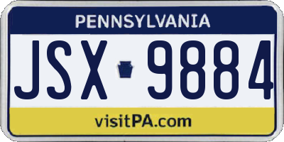 PA license plate JSX9884