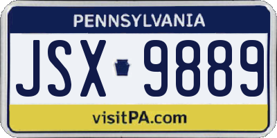 PA license plate JSX9889