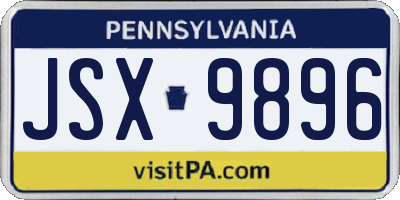 PA license plate JSX9896