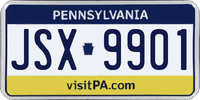 PA license plate JSX9901