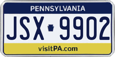 PA license plate JSX9902
