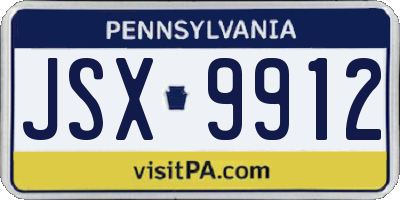 PA license plate JSX9912