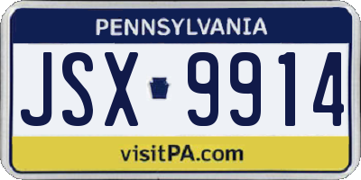 PA license plate JSX9914