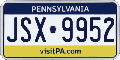 PA license plate JSX9952