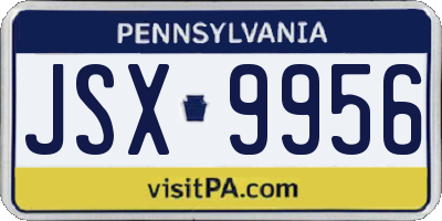 PA license plate JSX9956