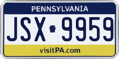 PA license plate JSX9959