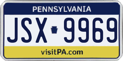 PA license plate JSX9969