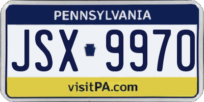 PA license plate JSX9970