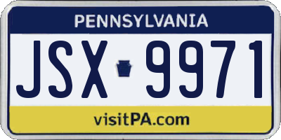 PA license plate JSX9971