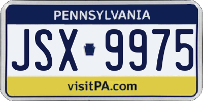 PA license plate JSX9975