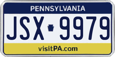 PA license plate JSX9979
