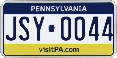 PA license plate JSY0044